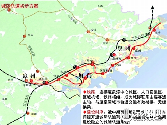 廈漳泉城際軌道規(guī)劃圖