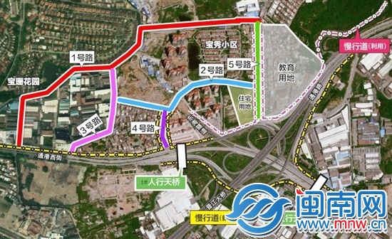 東海立交慢行系統(tǒng)規(guī)劃方案示意圖（長(zhǎng)旺制圖）