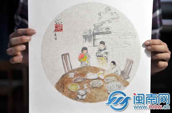 昨天，陳安完成了這幅畫
