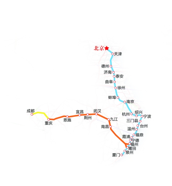 泉州到重慶北動(dòng)車路線和沿途站點(diǎn)