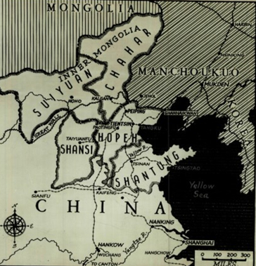 1937年，中國北京及周邊地圖。