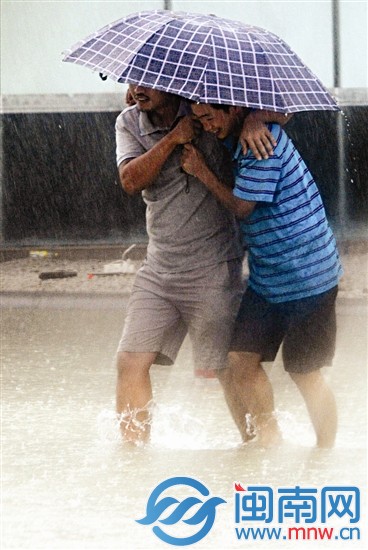 哥倆風(fēng)雨中相助同行